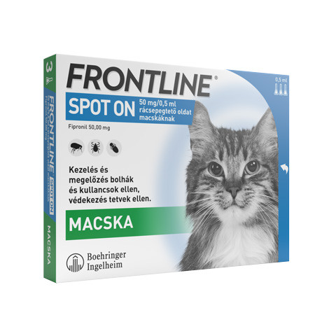 A Frontline Spot On egy Fipronil tartalmú Spot on . 3ampullánként