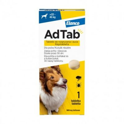 AdTab rágótabletta óriás testű kutyáknak (>22-45kg) 900mg , 1db tabletta