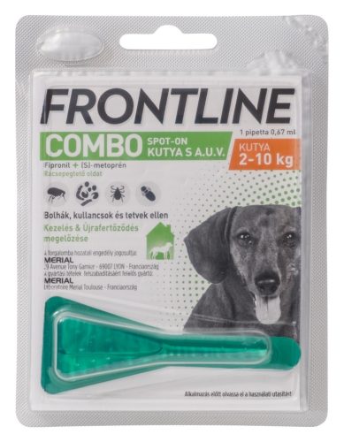 Frontline Combo Spot-on kutya S 2-10kg  3db rendelhető