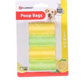 Flamingo kutyagumigyűjtő zacskó - lemon 8 x 15 db