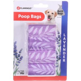 Flamingo kutyagumigyűjtő zacskó - levendulás 8 x 15 db