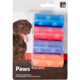   Flamingo kutyagumigyűjtő zacskó - mancs mintával 4 x 15 db