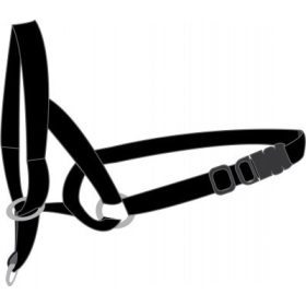 Flamingo Easy Leader szájszíj - fekete 40 cm / 50-65 cm