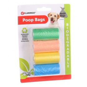   Flamingo bio (lebomló) kutyagumigyűjtő zacskó - mix 4 x 15 db