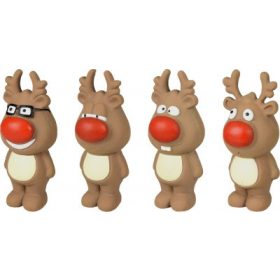 Flamingo karácsonyi kutyajáték - latex rénszarvas 1 db