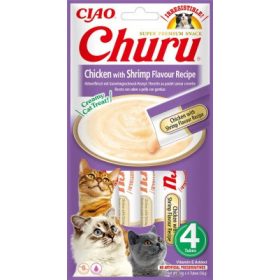 Inaba Cat Churu Püré - csirke garnélával 4 x 14 g