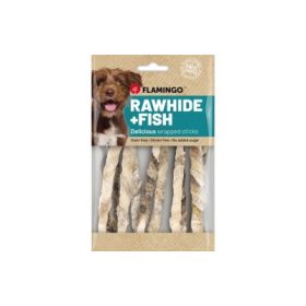  Flamingo jutalomfalat - nyersbőr rúdakra tekert halbőr 85 g