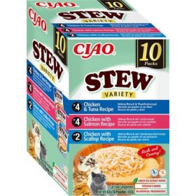   Inaba Cat Stew Variety - csirke-tonhal, csirke-lazac, csirke-fésűkagyló 10 x 40 g